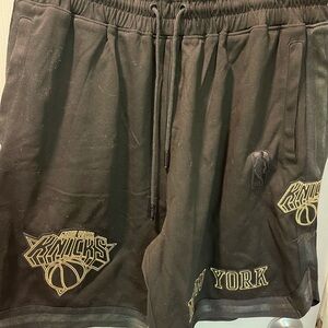 Black Athletic Shorts with Knicks Logos